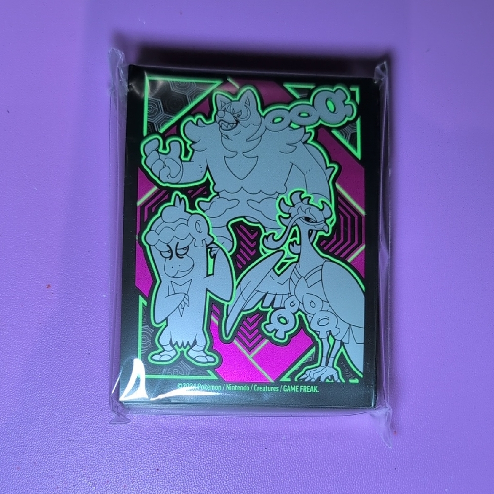 Pokemon Card Sleeves with Green and Pink Characters